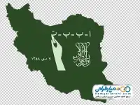 دوربری نقشه ایران با لوگو نهضت سوادآموزی
