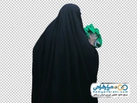 تصویر png خانم چادری با پارچه سبز