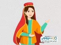 نقاشی زن ایرانی با لباس محلی