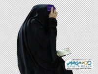 تصویر png خانم با قرآن روی سر