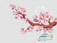 تصویر وکتوری شاخه درخت با شکوفه گل