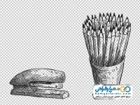 نقاشی مداد و دستگاه منگنه