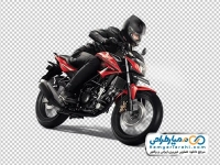 تصویر png موتور سوار با موتور HONDA قرمز