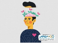 عکس وکتوری سر انسان و گل