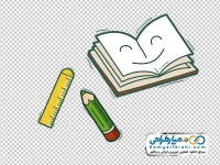 نقاشی کتاب و مداد