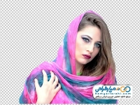 تصویر با کیفیت زن جوان با روسری