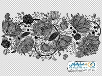 تصویر با کیفیت گل های سیاه و سفید با دست طراحی شده
