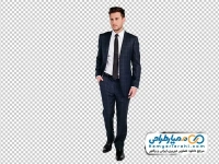 عکس png مرد جوان با کت و شلوار مشکی