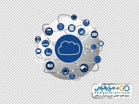 تصویر وکتوری آیکون های فضای ابری