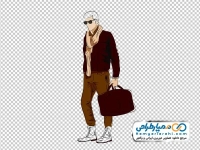 تصویر وکتوری مانکن مرد با دستمال گردن و عینک آفتابی