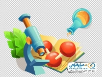 تصویر وکتوری میکروسکوپ و وسایل آزمایشگاه