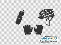 تصویر وکتوری دستکش و کلاه ایمنی دوچرخه