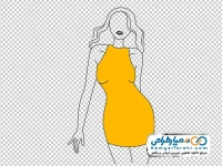 تصویر وکتوری خانم با لباس سارافونی