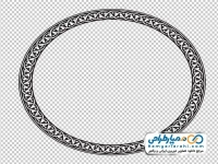 تصویر png وکتور قاب گلدار گوشه گرد مشکی