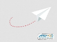 تصویر png موشک کاغذی با نقطه چین