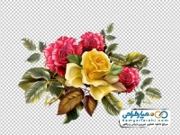 تصویر وکتوری گل های رز قرمز و زرد