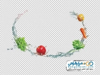 عکس دوربری سیب و انگور و پاشش آب