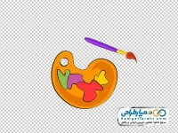 نقاشی پالت رنگ و قلمو