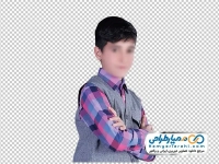 تصویر png دانش آموز پسر با فرم مدرسه