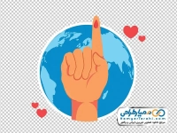 تصویر وکتوری دست با لکه خون برای آزمایش دیابت