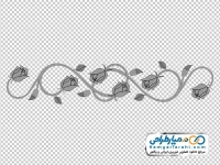 عکس وکتوری گل های سیاه و سفید با فرمت png