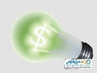تصویر با کیفیت لامپ با آیکون دلار