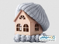 عکس png خانه چوبی با کلاه