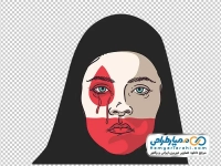 عکس وکتوری چهره زن با چشم کبود