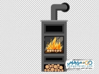 تصویر وکتوری بخاری هیزمی