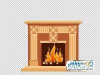 عکس وکتوری شومینه روشن