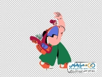 نقاشی وکتوری دختر با کوله پشتی