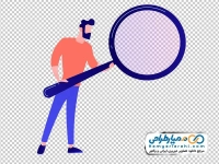 تصویر وکتوری مرد با ذره بین