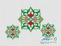 تصویر png پترن و گل اسلیمی رنگارنگ