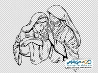 نقاشی حضرت مریم و مسیح در کنار یحیی