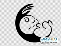تصویر وکتوری نوزاد روی دست