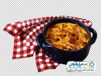 تصویر با کیفیت قابلمه غذا و دستمال آشپزخانه