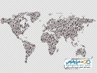 آیکون جمعیت با نقشه جهان
