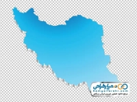 تصویر با کیفیت نقشه ایران به رنگ آبی