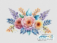 تصویر png گل های رنگارنگ کارت پستالی