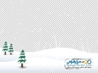 تصویر png زمین برفی با درخت کاج
