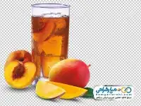 تصویر png لیوان آبمیوه با تکه های میوه
