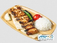 تصویر با کیفیت بشقاب بال کبابی با برنج