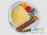 تصویر دوربری بشقاب چلو کباب