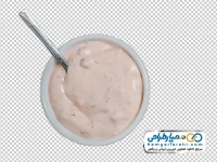 تصویر با کیفیت کاسه سس با قاشق