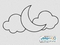 نقاشی ماه و ابر