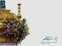 تصویر با کیفیت گوشه ضریح امام علی با گل