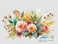 تصویر با کیفیت دسته گل های آبرنگی