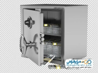 تصویر با کیفیت گاوصندوق پر از پول