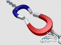 عکس با کیفیت آهنربا قرمز و آبی