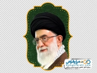 تصویر مقام معظم رهبری در کادر طلایی و سبز